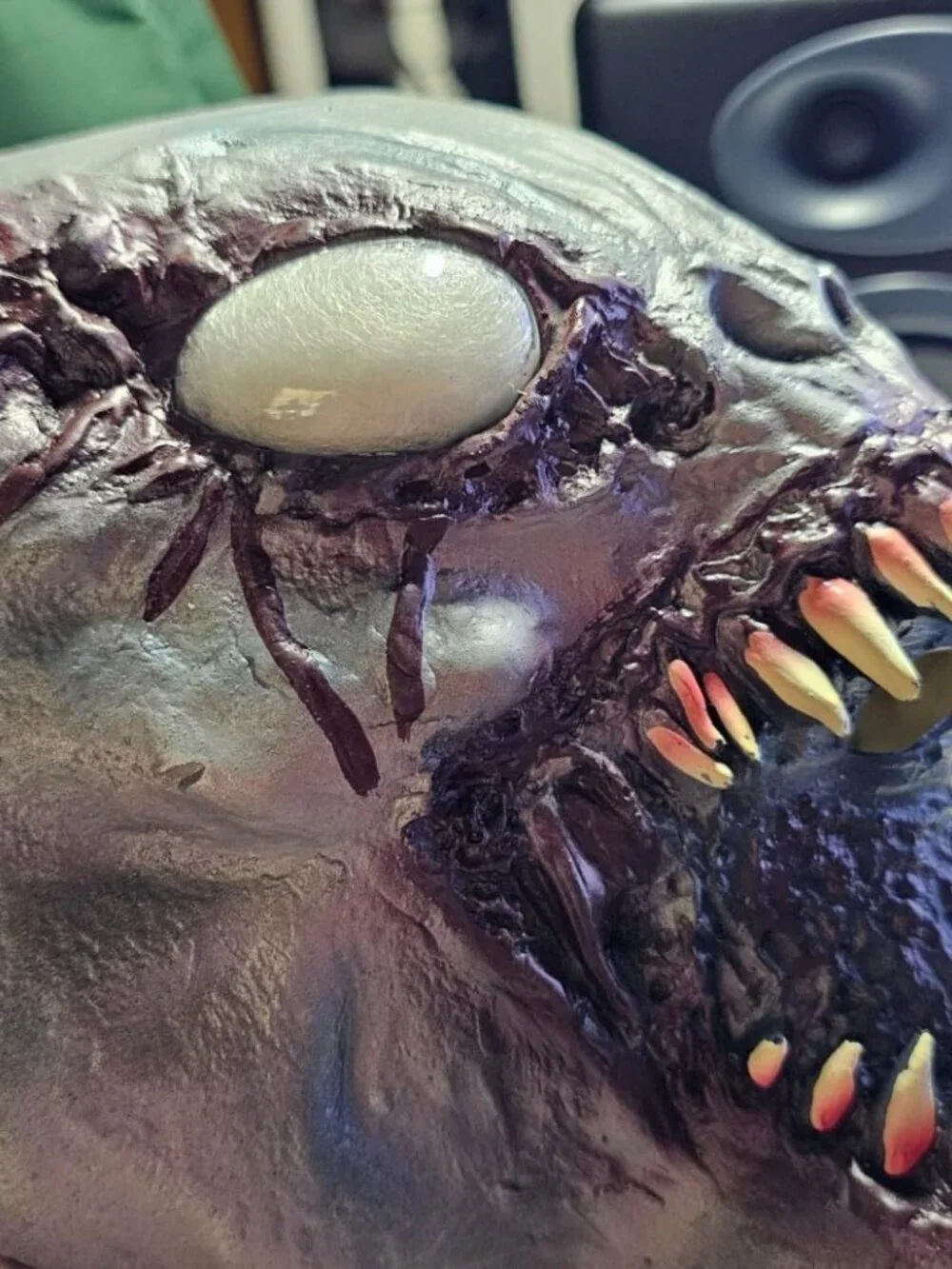 Men Horror Monster Skull Mask LED Light Up Hooded Halloween Cosplay Costume Prop